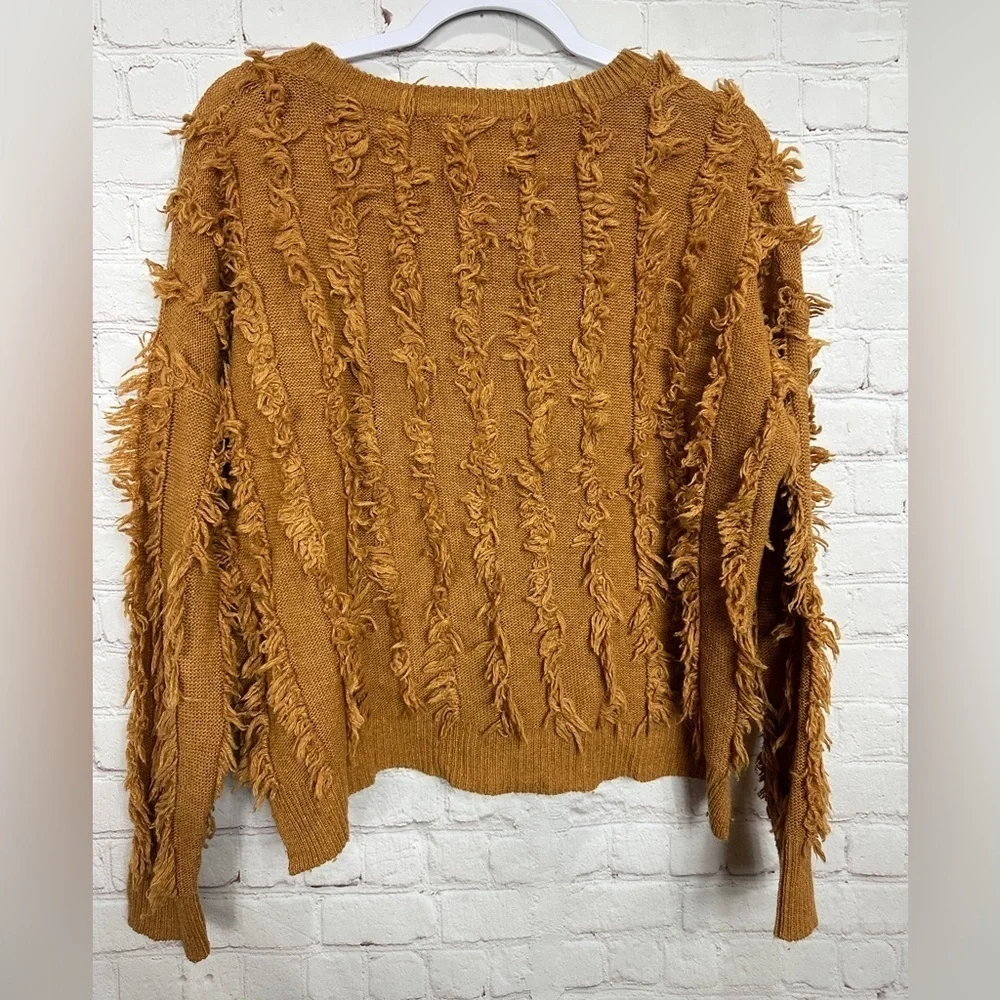 LUMIERE Wool blend Knit Pullover Sweater Women's‎ Size S, fringe